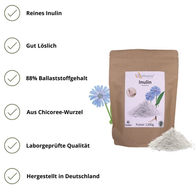 Inulin Pulver aus Chicoree, reich an Ballaststoffen