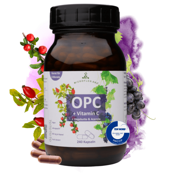 OPC Kapseln mit Vitamin C - 240 Kapseln, 8 Monate Vorteilspack