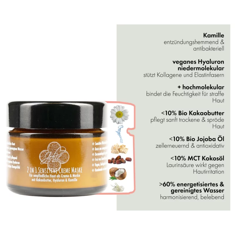 Hyaluron 2in1 Creme Maske - Inhalt - 50 ml von Jolie au Naturel
