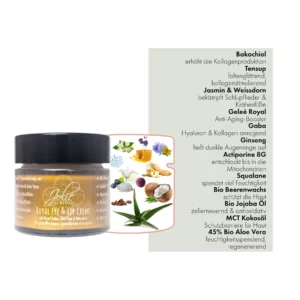 Royal Jelly Augen und Lippencreme - 30 ml - Inhaltstoffe - Jolie au Naturel