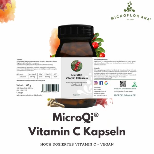 MicroQi Vitamin C Kapseln Etikett