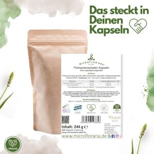 Flohsamenschalen Kapseln Etikett