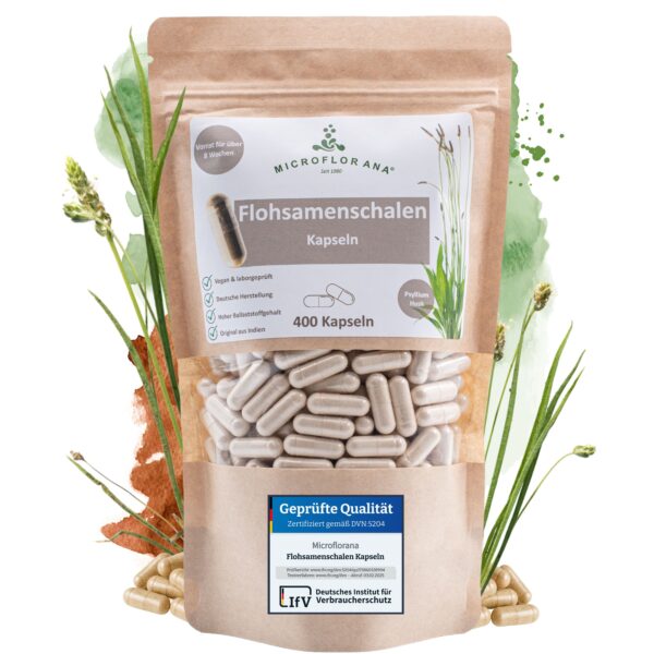 Flohsamenschalen Kapseln 400 Kps. (244 g)