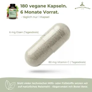 Eisen Vitamin C Kapseln - 6 Monate Vorrat