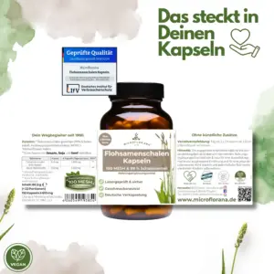 Flohsamenschalen Kapseln - Etikett 132 Kapseln
